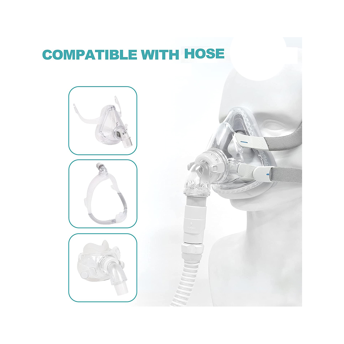 For AirMini Pro Hose Connector Connect AirMini Hose to Any 22 mm Nasal Mask or Full Face Mask Model 2Pc