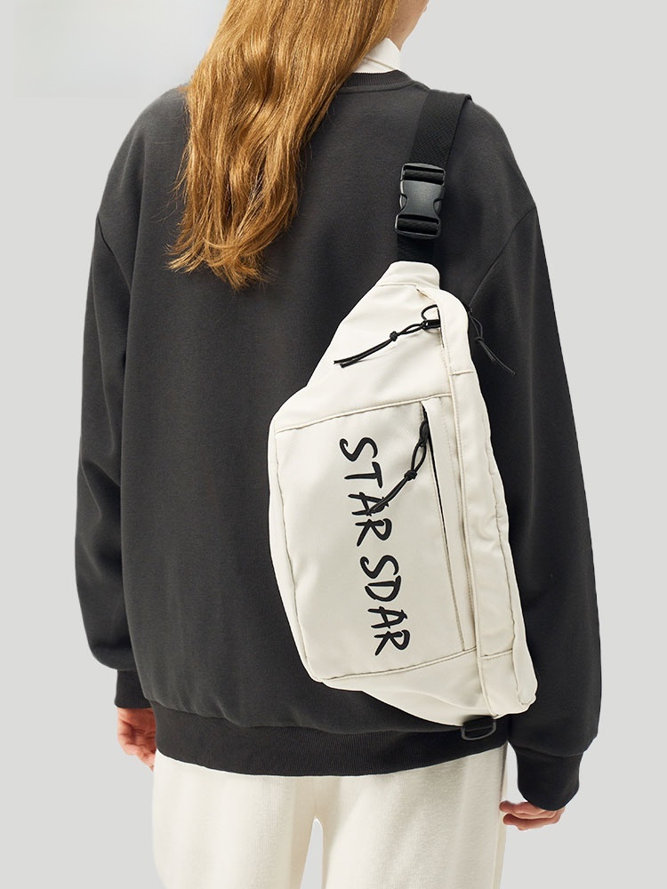 POY ®   新しい大容量の女性のクロスボディバッグカジュアルシングルショルダースリングバッグスタイリッシュなレジャーチェストバッグファッショナブルなナイロン