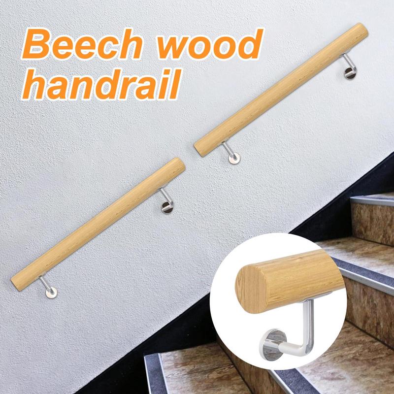 Wood Stair Railing Wall Safety Hand Railings Ergonomic Stair Wooden Handrail For Home Balcony Decking Doorway Indoors And