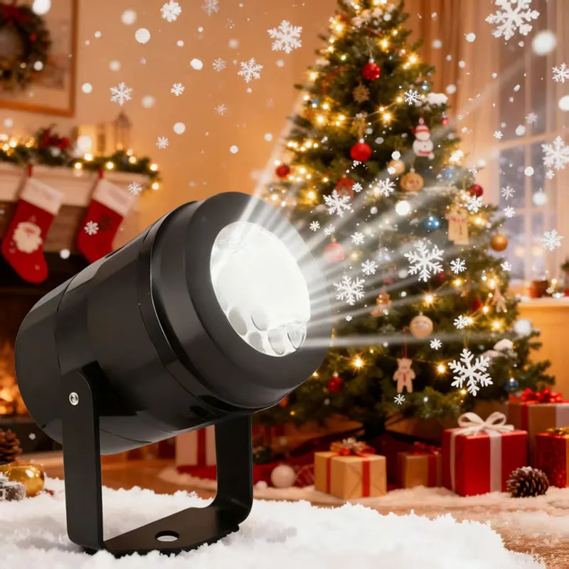 Snowflake Christmas Laser Projector Light with16 patterns Waterproof Rotating Christmas LED Stage Lights Christmas Decoration