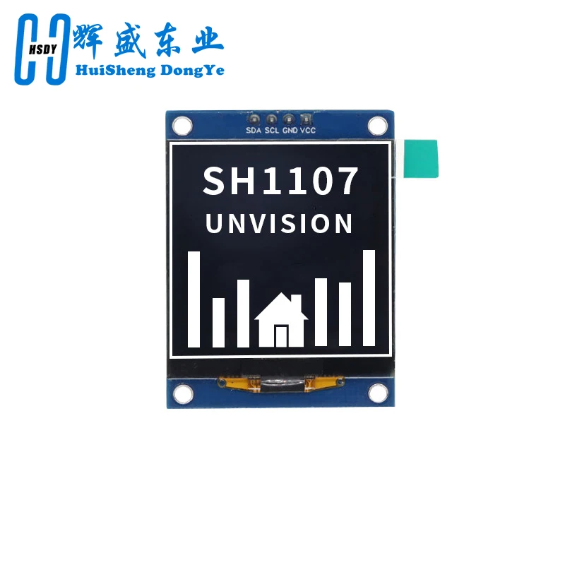 Novo módulo de tela de proteção oled de 1.5 polegadas 1.5 "128x128 driver sh1107 iic 4 pinos branco para raspberry pi para stm32 para arduino