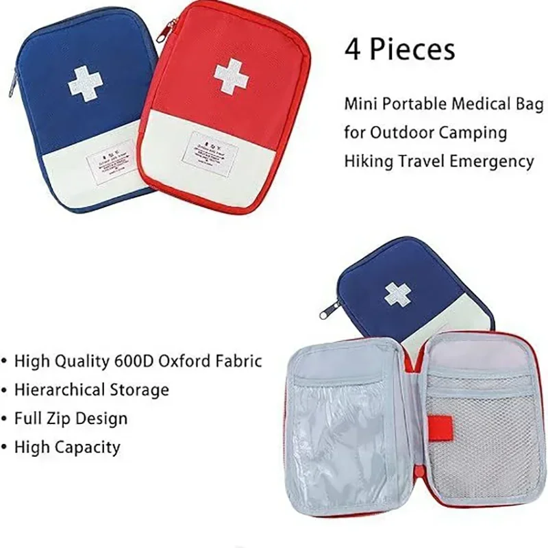 Tragbare Erste-Hilfe-Medizinset für Reisen, Outdoor, Camping, Notfall, Medizin, Aufbewahrungstasche, Reise, Mini-EDC-Beutel, Organizer, Pillenetui