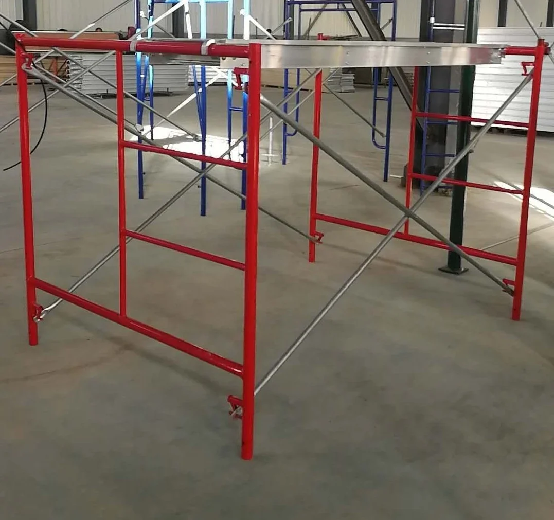 Galvanized Painted H Frame Ladder Walk Through Scaffolding Andamio for Construction