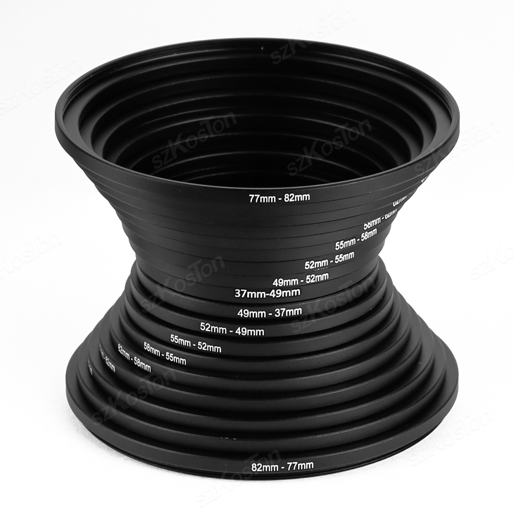 18 шт., адаптер кольца для объектива камеры вверх и вниз, металлическое переходное кольцо фильтра для всех камер DSLR 37-82, комплект креплений 82-37 мм