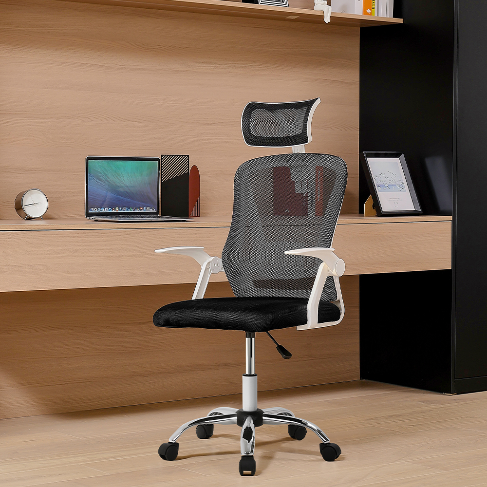 Mesh Office Chair with Headrest Ergonomic Computer Desk Chair Lumbar Support Swivel Office Chair