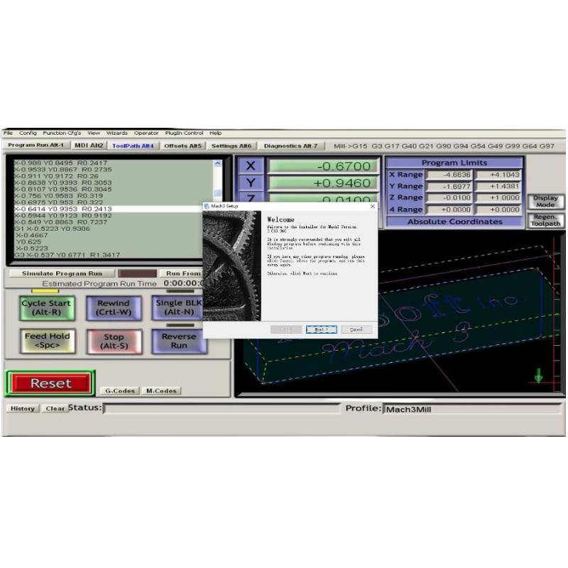 Программное обеспечение Artsoft Mach3, последняя английская версия, версия Mach3 R3.041, программное обеспечение CNC для мини-гравировальных станков