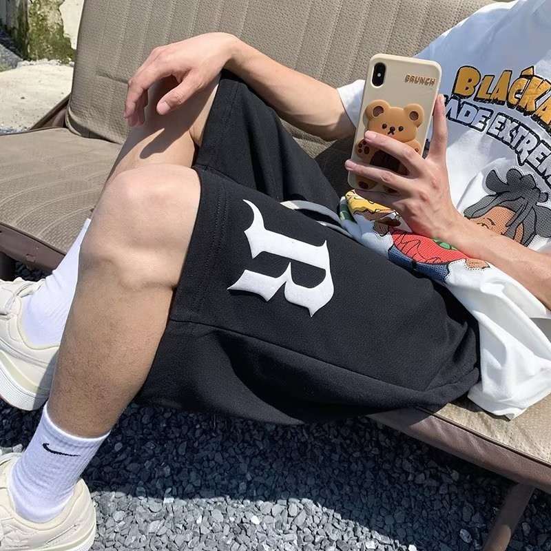 [M-8XL] hommes grand ample gothique lettre B imprimé pantalons décontractés mode pantalons de sport