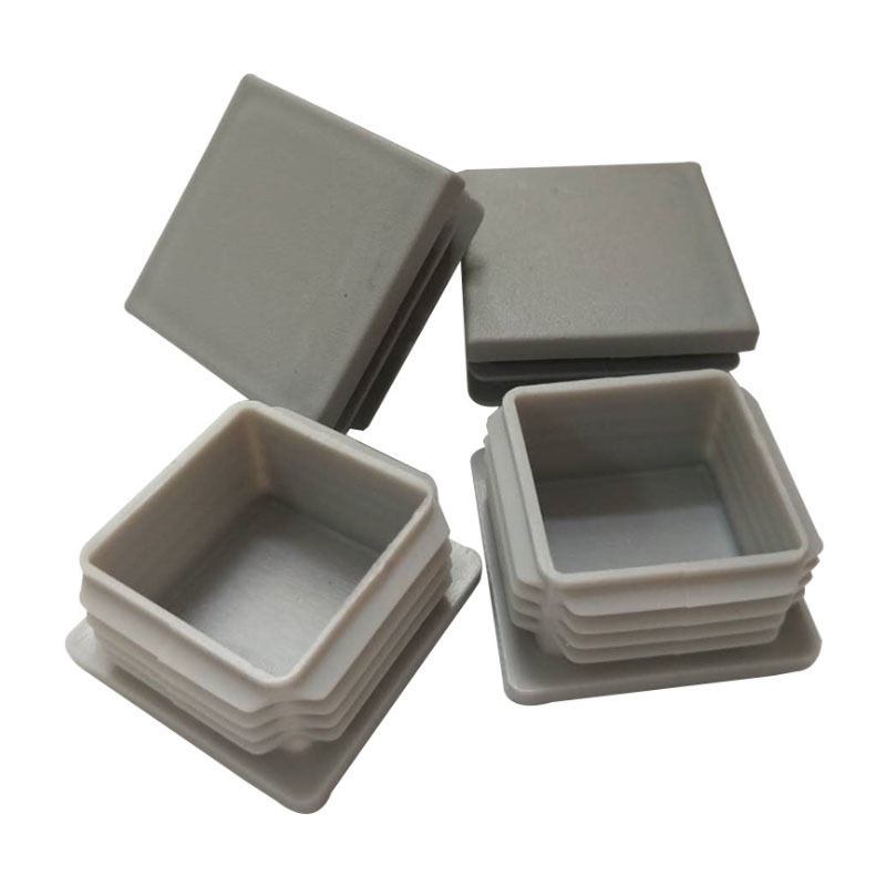 Tappi terminali di chiusura quadrati rotondi in plastica grigia Inserti per tubi per tubi Tappo per inserti con tappo