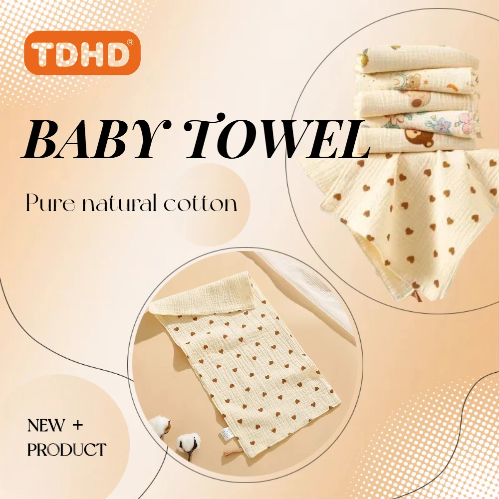 Tdhd algodão musselina toalha de rosto do bebê longo pano de arroto para recém-nascidos toalhas de mão do jardim de infância infantil babando babadores pano de banho item do bebê
