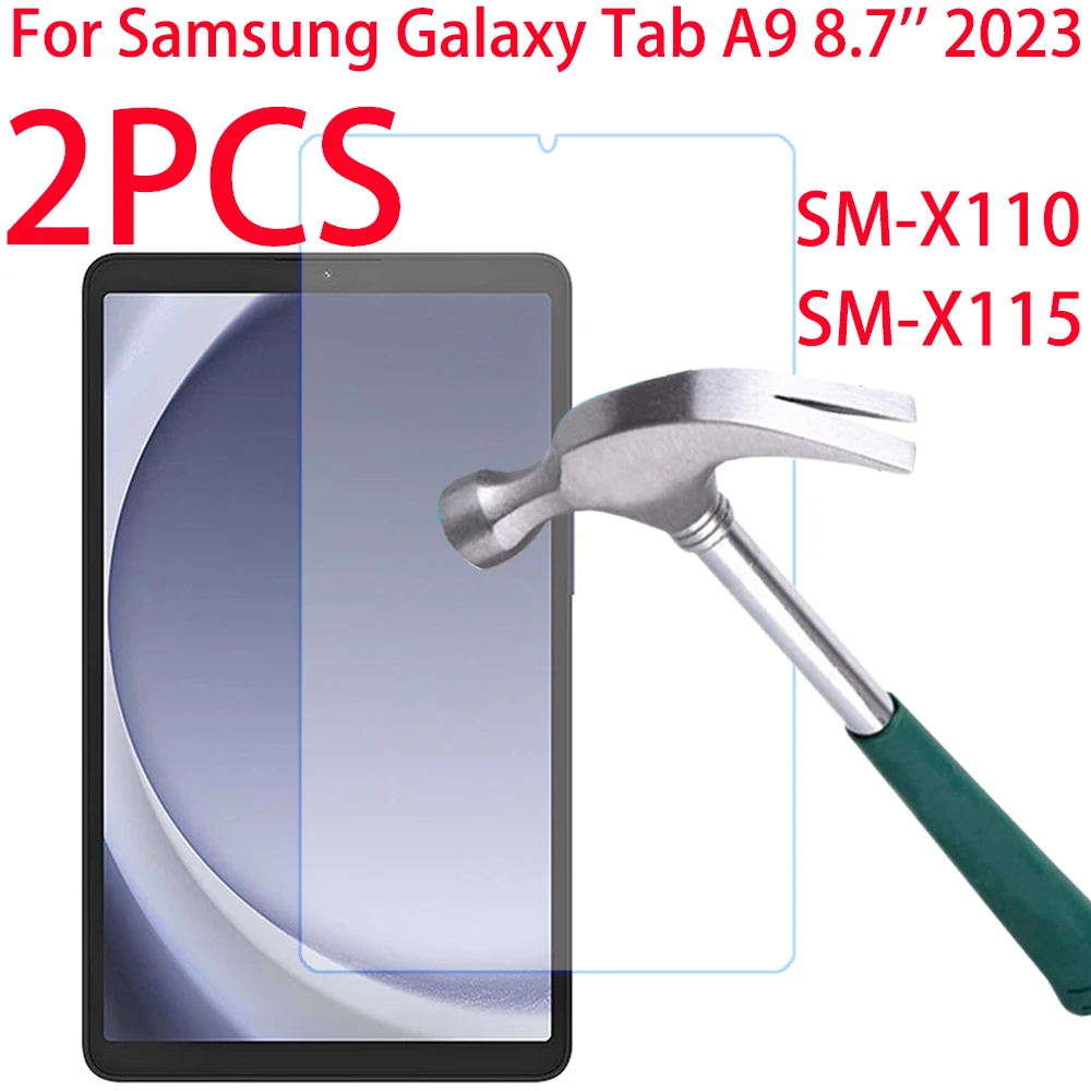 2 pièces verre trempé pour Samsung Galaxy Tab A9 8.7 pouces 2023 Film de protection pour A9 SM-X110 SM-X115 protecteurs d'écran de tablette