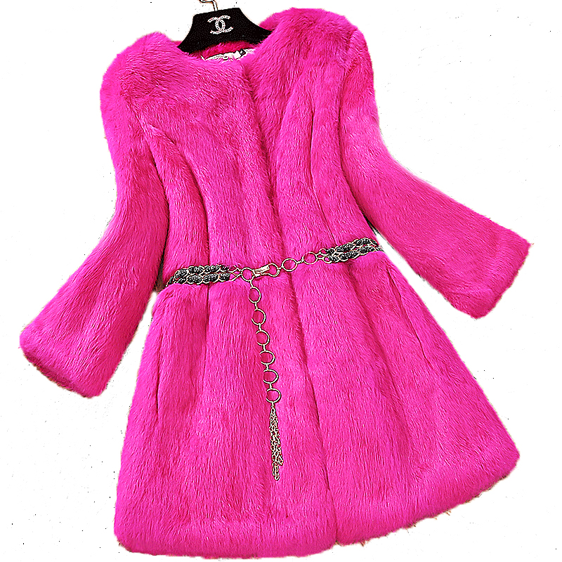 リアルラビットファーコートジャケット2022イン新しい冬女性レックスウサギの毛皮のコートパーカージャケット75センチメートル女性リアルウサギの毛皮のコート