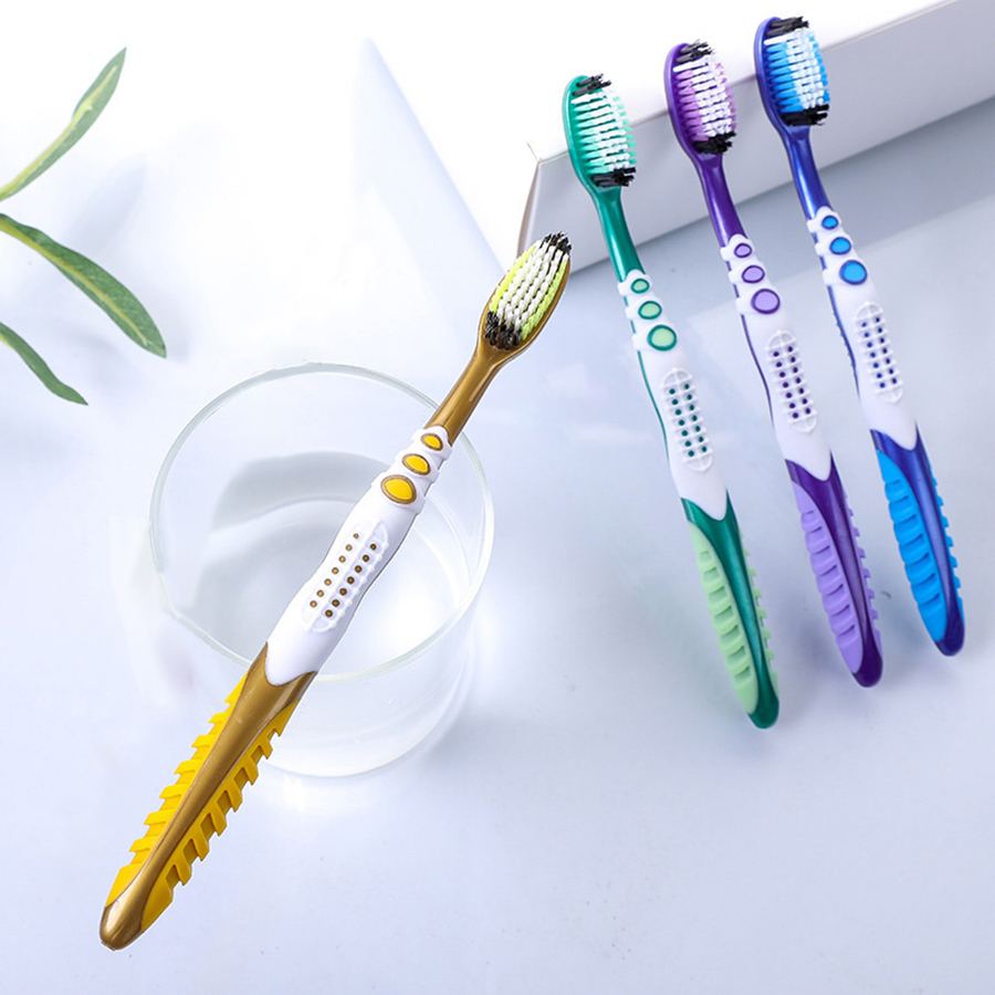 1/4/12pcs manual hard hair toothbrush for efficient oral cleaning, individually packaged for adults