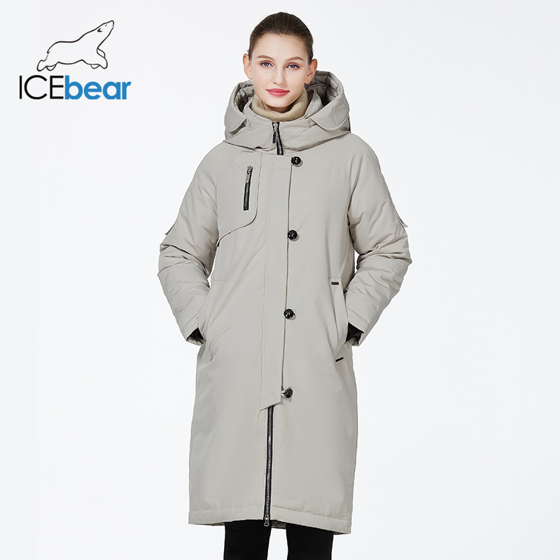 Eisbär neue Winter Damen jacke mit Kapuze warmer verdickter Mantel wind dichter Parka mit Gürtel gwd22599i