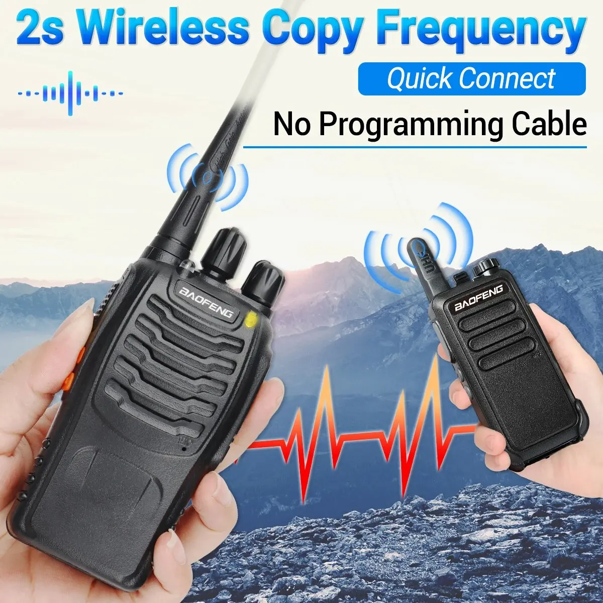 Baofeng BF-888S Pro Walkie Talkie Frequência de cópia sem fio de longo alcance BF888S Ham Radio para caça Transceptor Rádio em dois sentidos
