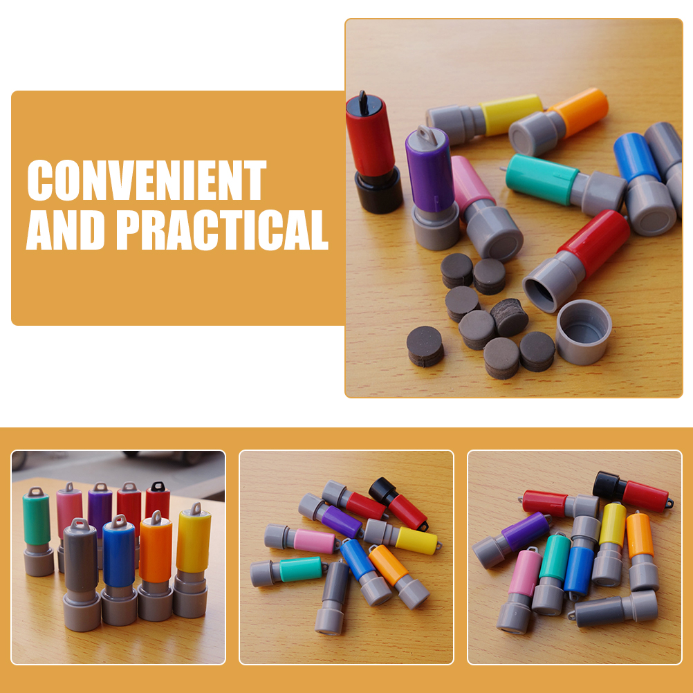 ตราประทับตลับหมึกเปล่าแสตมป์แบบกลมขนาดเล็กอุปกรณ์เสริมแสตมป์สลักขนาดเล็กแบบ DIY