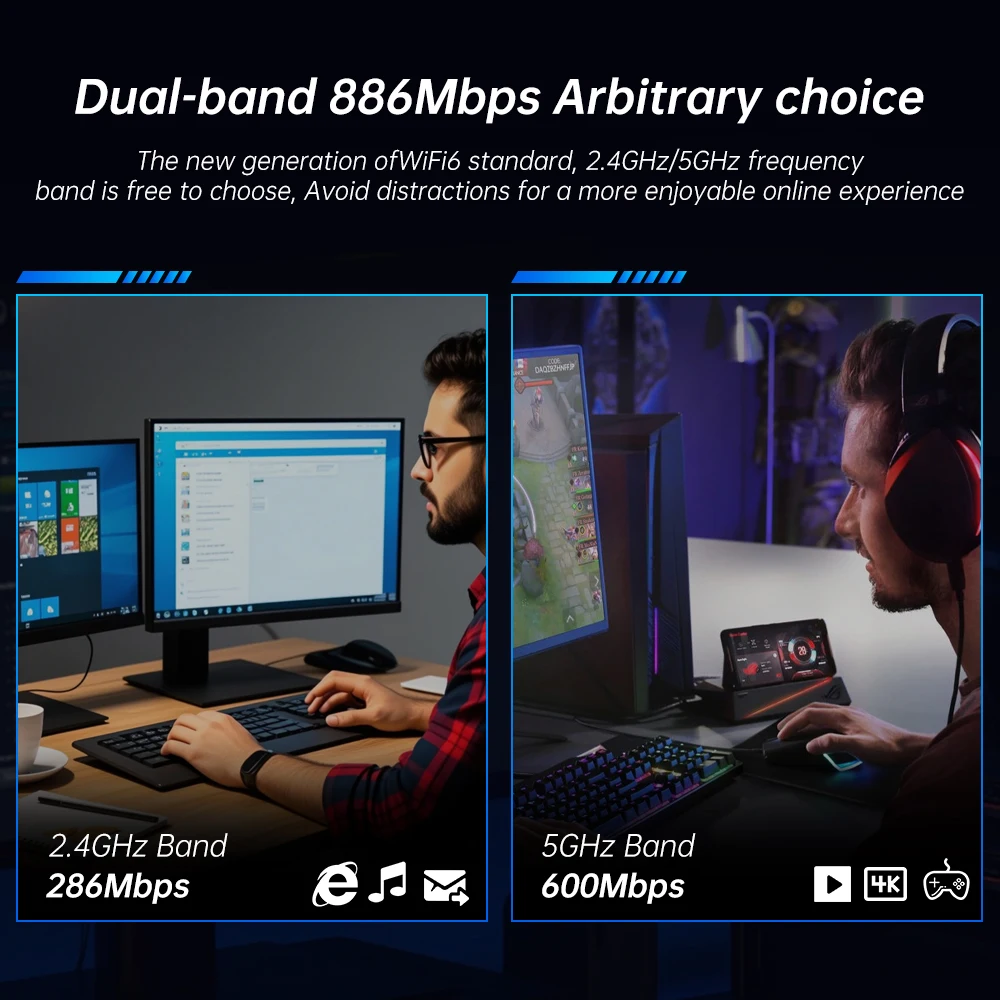 Двухдиапазонный беспроводной адаптер Fenvi WiFi 6 AX900 Bluetooth 5,4 PCI-Express, сетевая карта с низким задержкой 8 см для настольных ПК, Windows 10/11