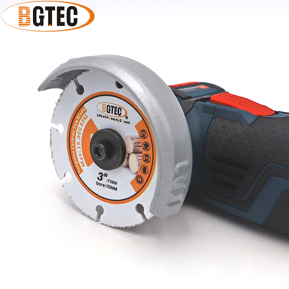 BGTEC 1 3 Inch/Dia75mm Hút Chân Không Chia Lửa Bằng Đồng Nguyên Cắt Gỗ Đĩa Dụng Cụ Điện Nhựa Ống Nhựa PVC Lưỡi Cắt Gỗ Hình Tròn lưỡi Cưa Khoan 10Mm