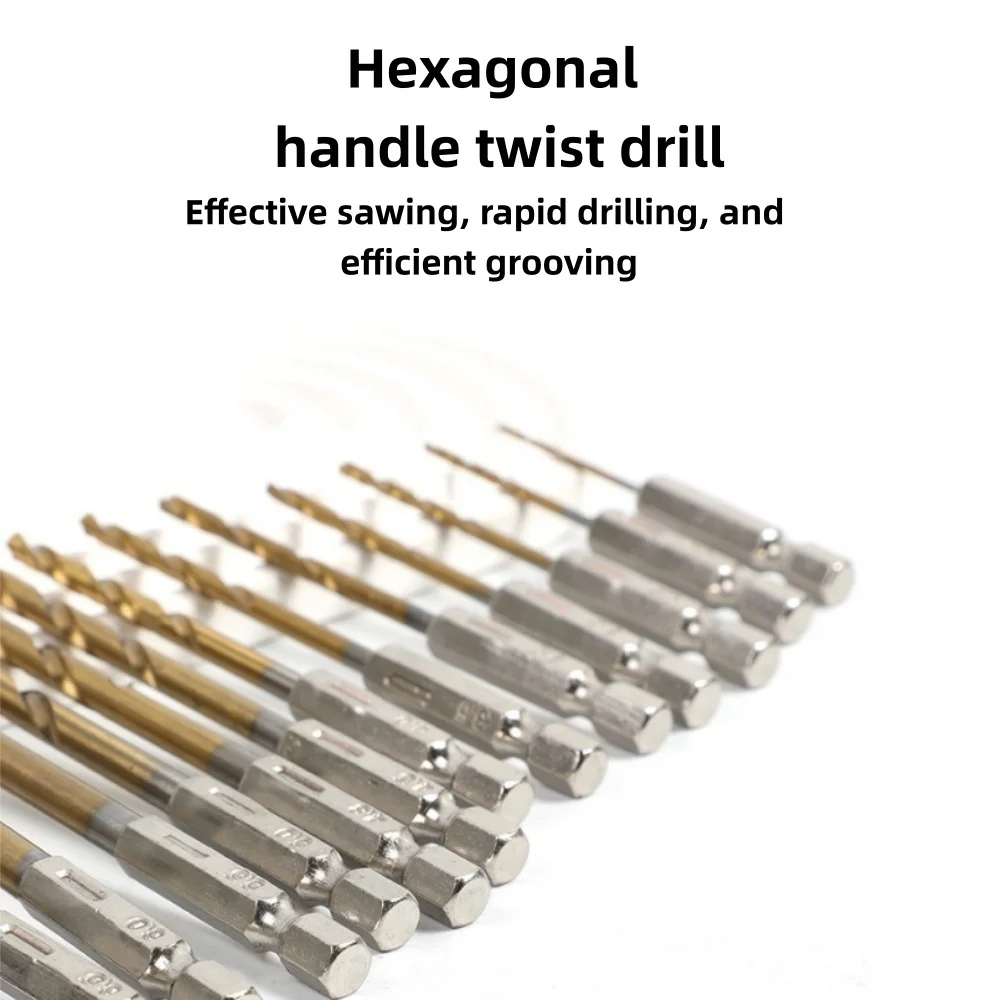 13Pcs Hexagonal Handle Twists Drill Bits Set Electric Drill Screwdriver Drilling Tool For Hardened Metal Stainless Woodworking