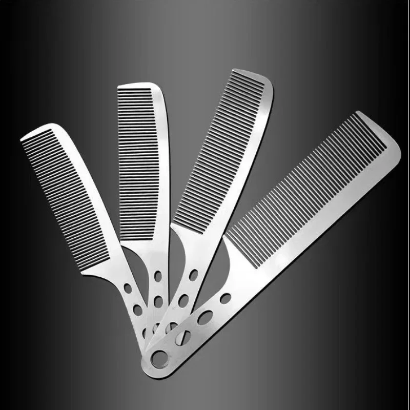 1PC チタン鋼櫛プロフェッショナルサロンヘア理髪帯電防止理髪櫛超薄型ヘアブラシ男性のための