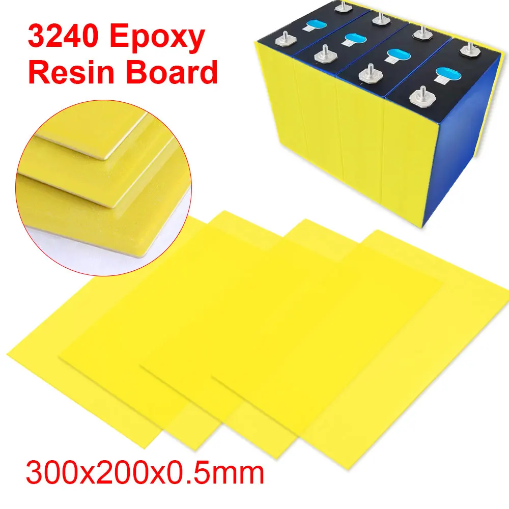 Tablero de protección resistente a altas temperaturas, tablero de aislamiento 3240, aislador de placa epoxi, 300x200x0,5mm para paquete de batería Lifepo4