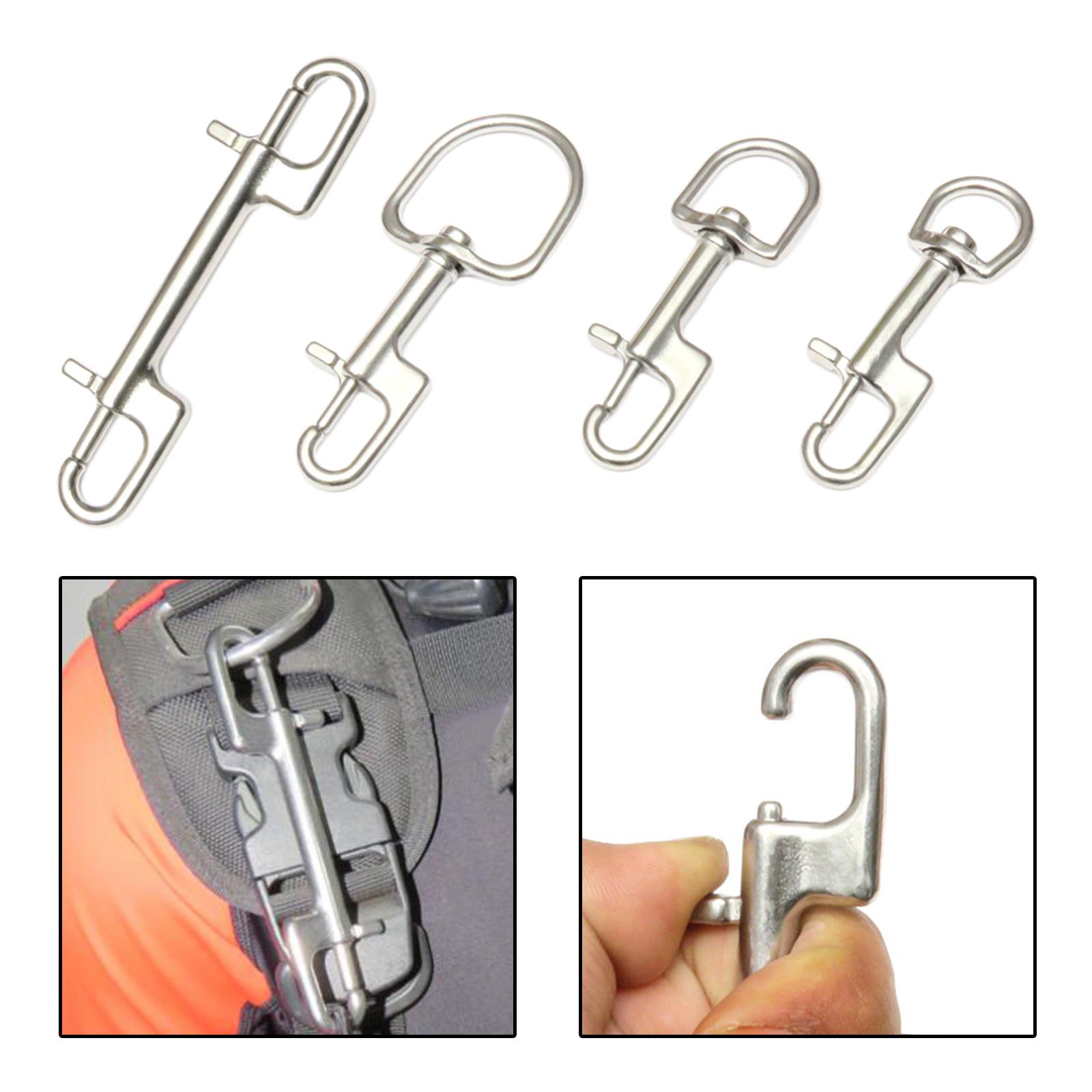 Gancho giratorio de acero inoxidable, Clip de perno de buceo, gancho a presión, hebilla de gancho de un solo extremo para pieza de buceo, accesorios de herramientas