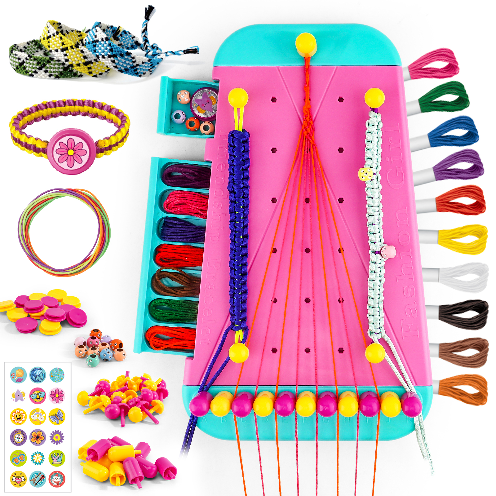 Freundschaftsarmband-Schmuckherstellungsset für Mädchen, Kunst- und Handwerksarmbänder, String MakerKit, Rollenspiel, Spielzeug, Geburtstagsgeschenk