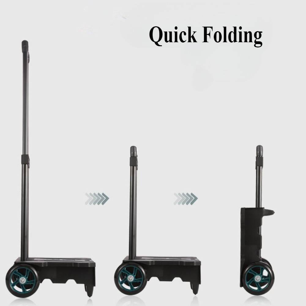 Folding Shopping Cart Household Lightweight Shopping Trolley Pull Rod Hand Pulled Car High-capacity Portable Waterproof Trailer