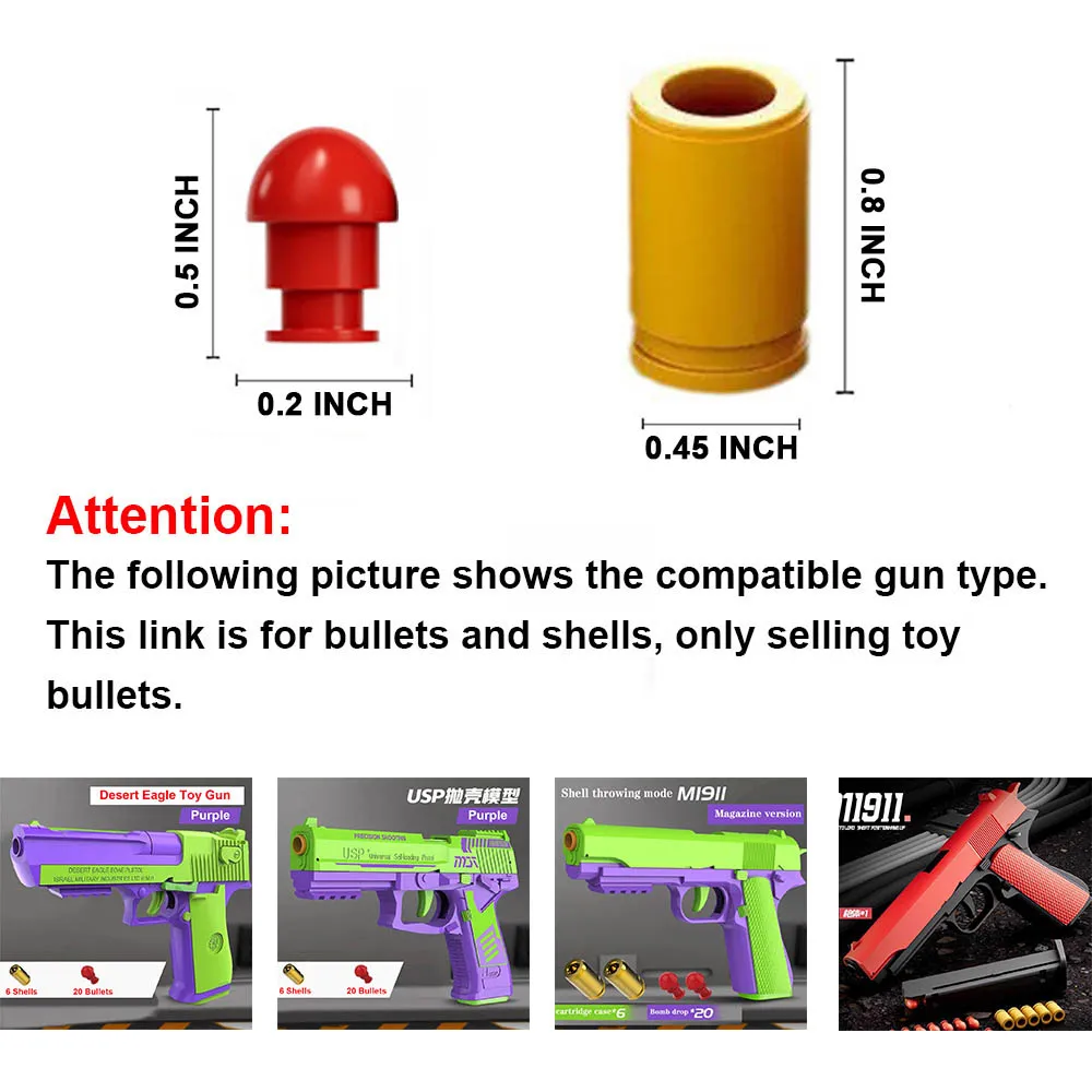 Dardos de espuma EVA suave, pistolas de juguete, balas de conchas para pistolas Colt automáticas M1911, juegos de tiro, juego de jardín, envío directo