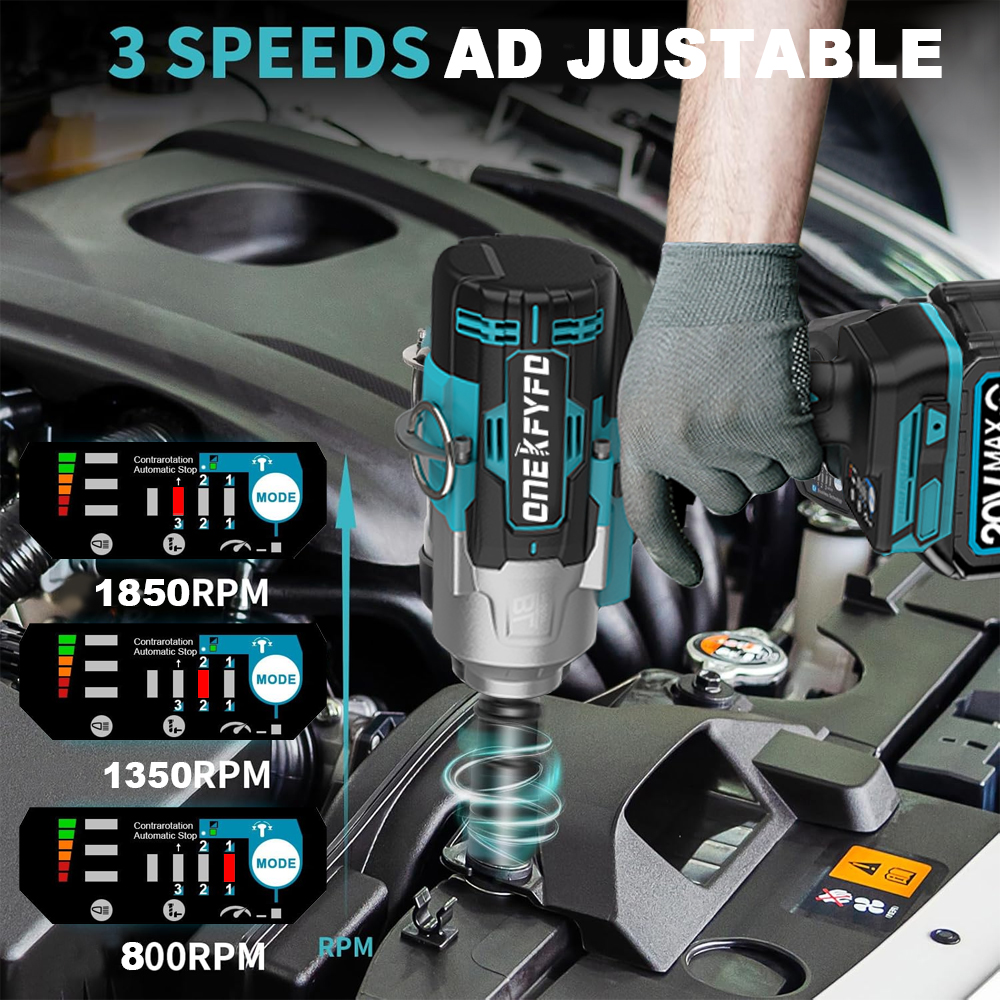 2100N.M Brushless Cordless Electric Impact Wrench Rechargeable 3/4" Power Tools Compatible Makita 18V Battery
