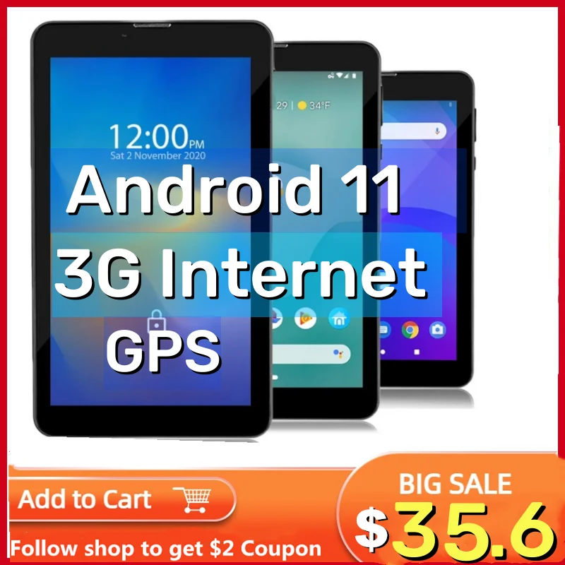 Newest GPS 7 INCH 717QW DDR 1GB RAM 16GB ROM Android 11 Phone Call 3G Internet Tablet PC SC7731 Dual Camera WIFI 2*SIM Card