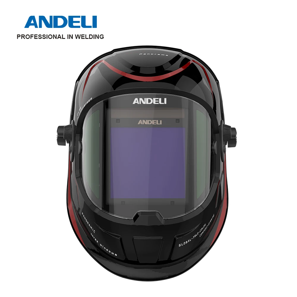 ANDELI 100*95mm Máscara de soldador Visão grande Capacete de soldagem com escurecimento automático True Color DIN4 1/1/1/2 Máscara de solda para TIG MIG MMA CUT