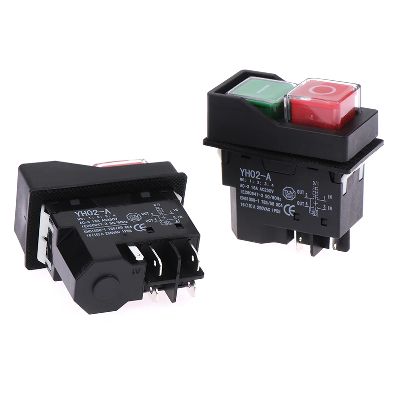 Interruptor de botão eletromagnético, Starter Machine Tool Equipment, Interruptor impermeável, IP55, KJD17, KJD17A, KLD28, KLD28A, 4Pin, 5Pin