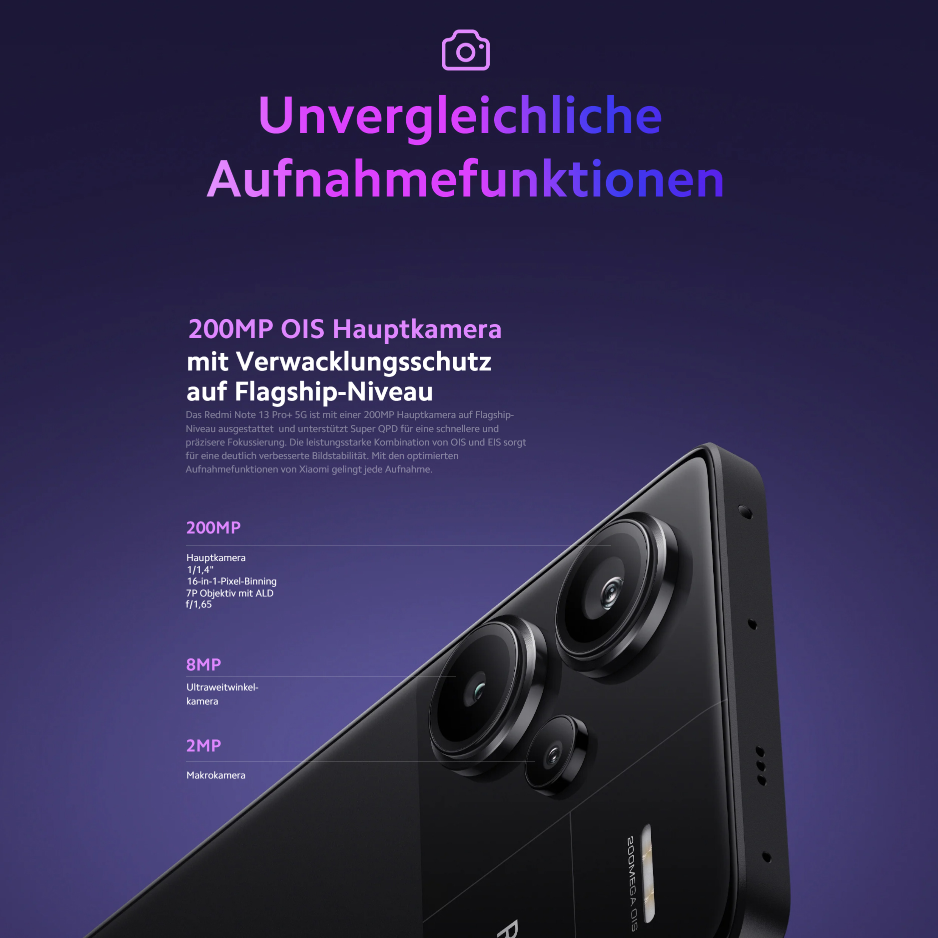 Xiaomi Redmi Note 13 Pro Plus 5G Global Version 256GB/512GB MediaTek Dimensity 7200-Ultra 6.67'' 3D-gebogen 1,5K 120Hz display,1