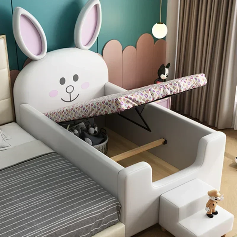Lit de maison pour enfants, design mignon, blanc, noir, loft moderne, lits pour enfants, garçons, filles, meubles pour chambre à coucher