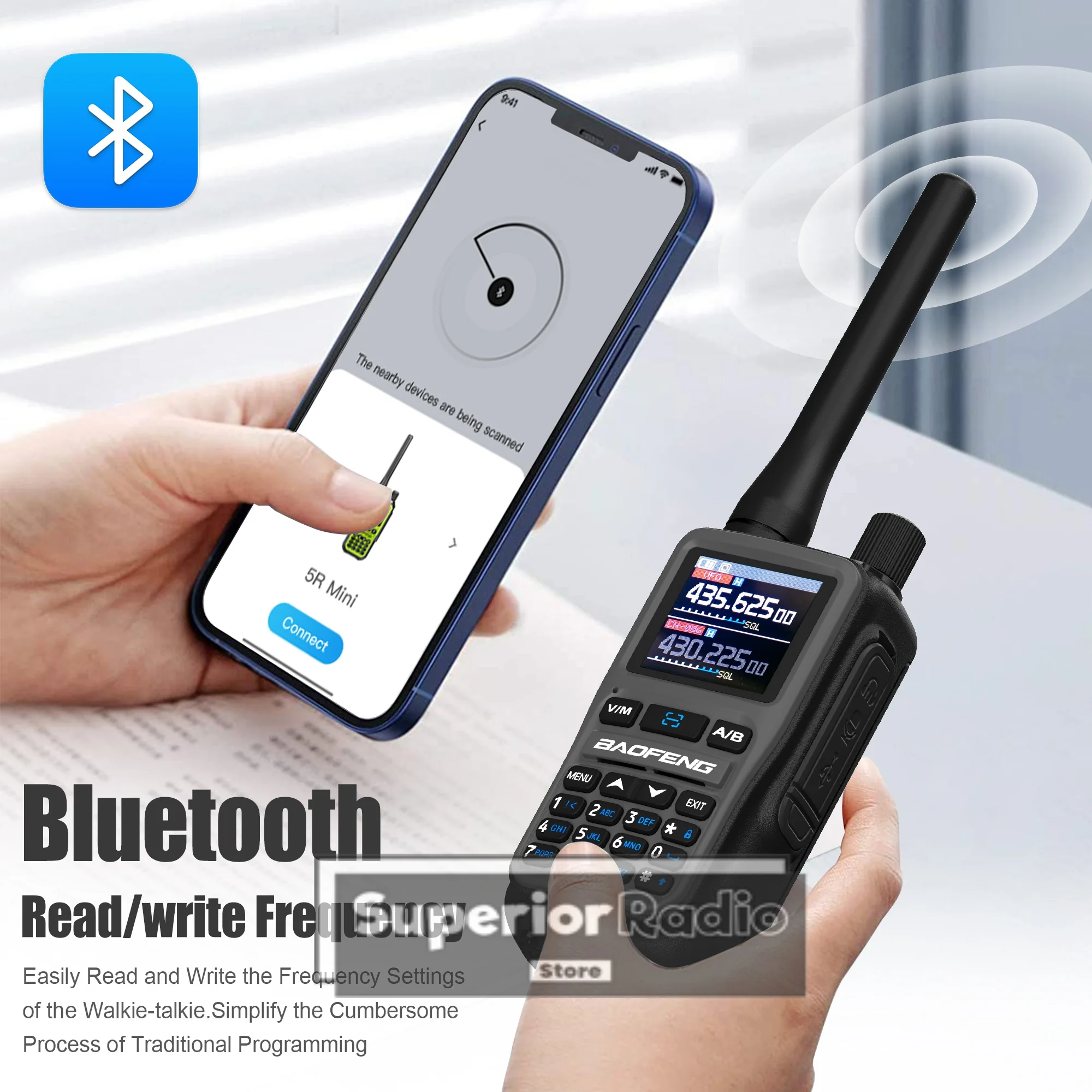 Baofeng UV-5R Mini Walkie Talkie Multi Colore 1/2/4X Bluetooth Six Band Dual PTT USB-C Torcia 999CH Per Chlidren Bambini 5R Mini