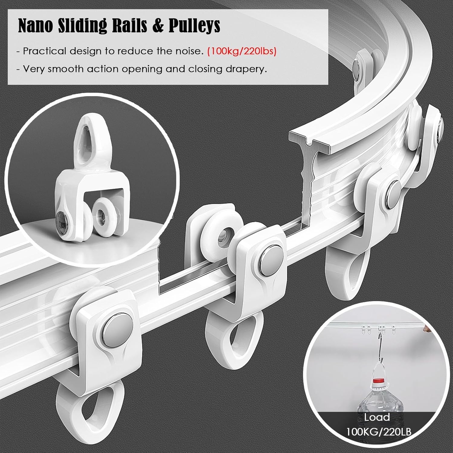 Curvo Para Techo Y Pared Con Riel De Cortina, Flexibles Y Flexibles. Sistema De Rieles Para Cortinas Separador De Ambientes 0,3