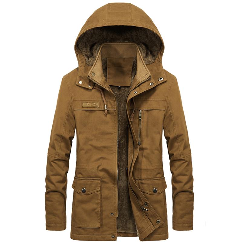 Nueva chaqueta militar gruesa y cálida para Hombre, Parkas de invierno, chaqueta acolchada de algodón informal para Hombre, sudaderas con capucha de piel con múltiples bolsillos, abrigo para Hombre, Parka para Hombre