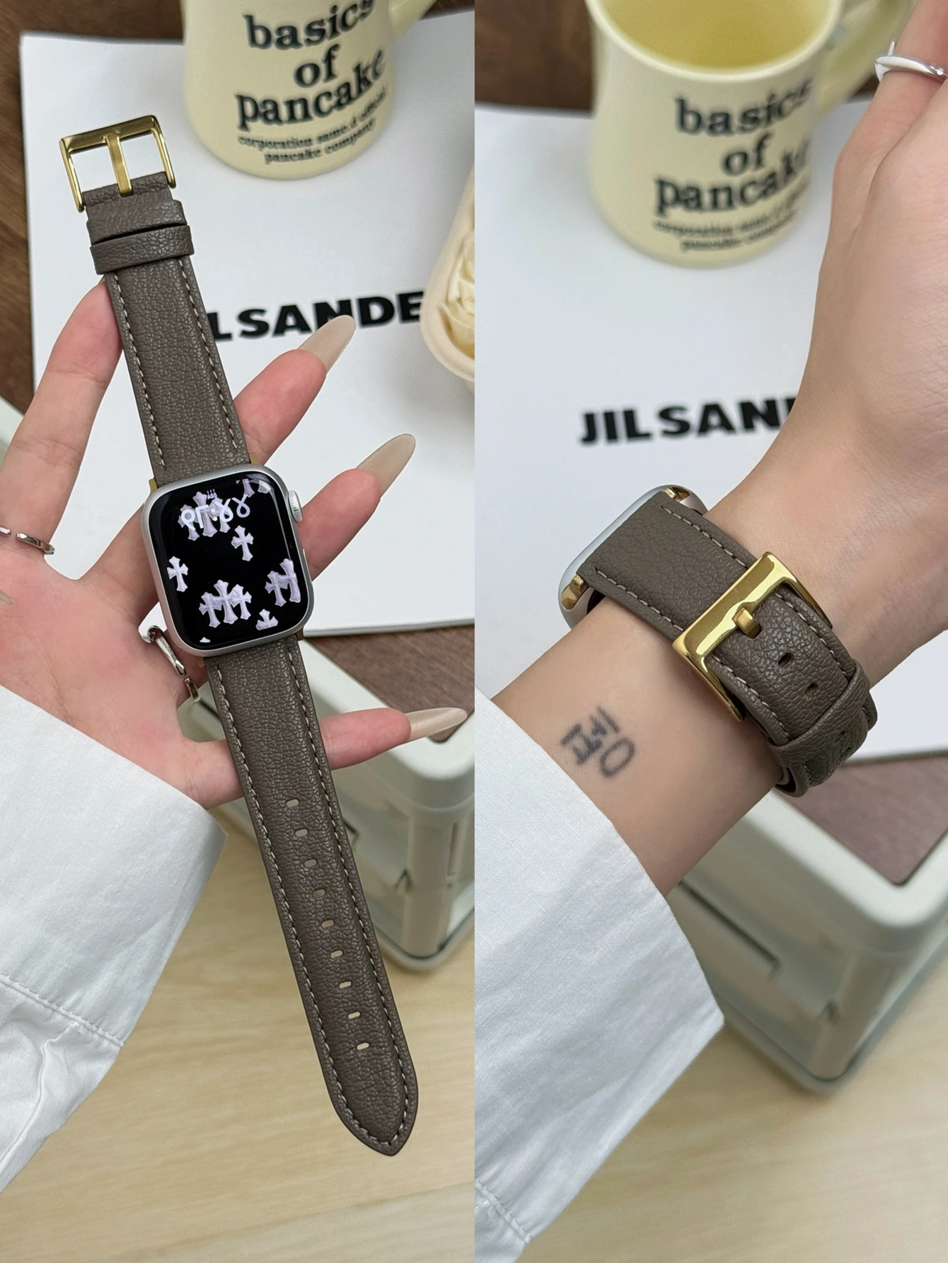 Correa de cuero para Apple Watch Band Series Ultra 10/9/8/7/6/5/4/3/2/1 SE 38mm 40mm 41mm 42mm 44mm 45mm 46mm 49mm Correa