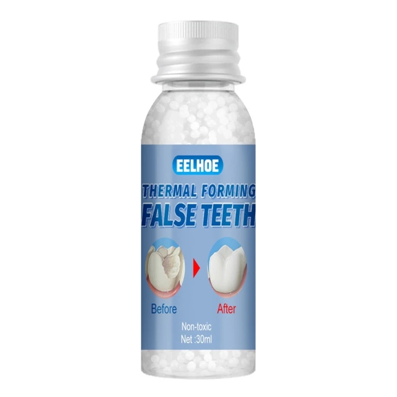 พลาสติกเรซินกาวฟันปลอมฟันซ่อม Falseteeth ชั่วคราว Solid เม็ด Moldable ฟันฮาโลวีน-แต่งหน้า