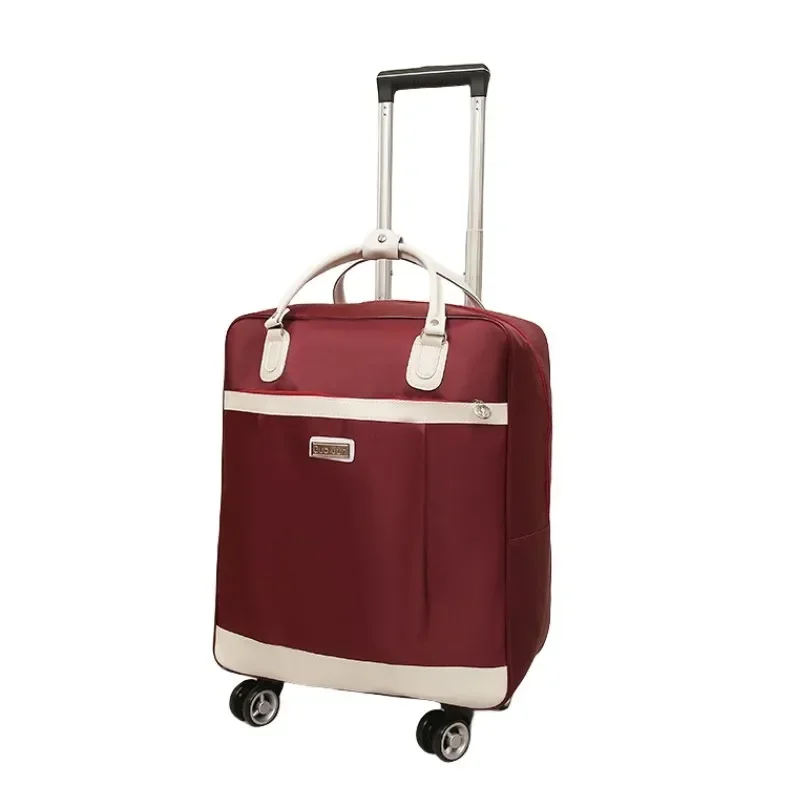 Bolsa de viagem feminina com carrinho, mochila multifuncional com rodas, mala à prova d'água