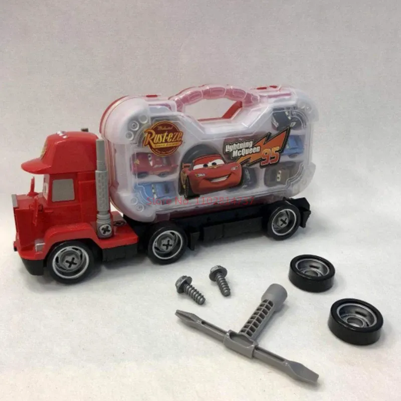 Disney pixar carro relâmpago mcqueen conjunto figuras jackson tempestade mack tio caminhão pull-back carros modelo boneca crianças brinquedo para o presente