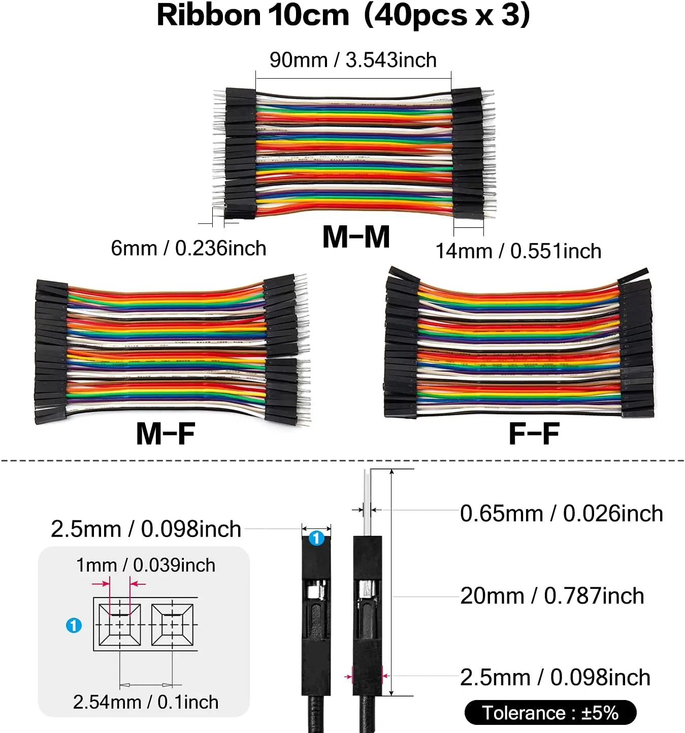 120PIN สาย Dupont Line 10 ซม.ชายชายหญิงหญิงชายหญิงจัมเปอร์ Dupont สายไฟสําหรับ PCB DIY ชุด