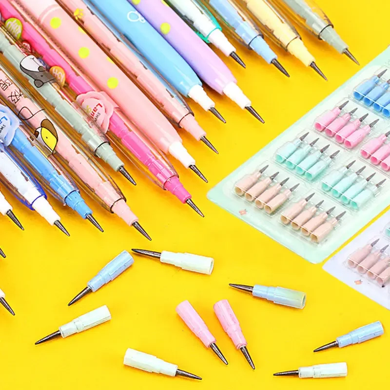 4pcs HB Lead Non Sharpening Pencils Kawaii Mechanical Pencils Writing Painting Tools Korean Stationery School Office Supplies