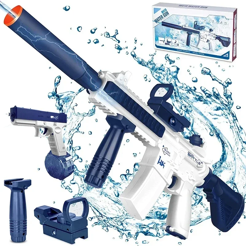 2025 elektrische Wasserpistole Spielzeug M416 Wasserpistole elektrische Wasserpistole vollautomatische Schießspielzeug Outdoor Strandspielzeug Kinder Geschenk