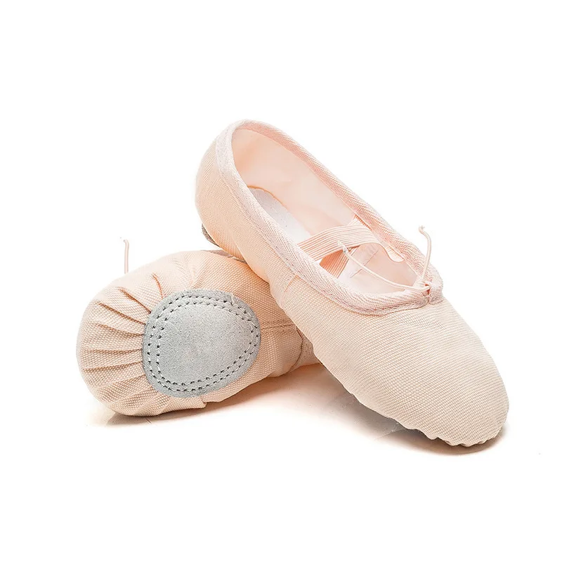 Ushine EU22-45 pano cabeça yoga chinelos professor ginásio exercício interno lona preto ballet sapatos de dança crianças meninas mulher