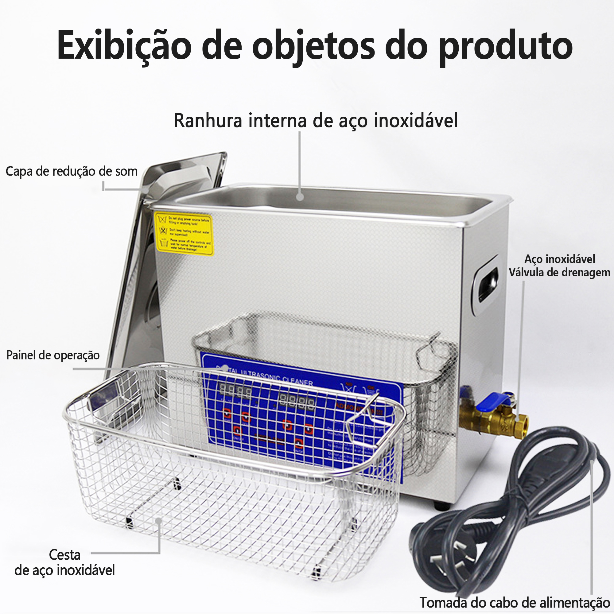 Unmui-2/3/6/10/15/22/30 Litros Limpador Ultrassonico Digital Com Aquecimento, 220v 40khz Alta Frequência Cuba Ultrassônica,Aço inoxidável Ultrassom Limpeza