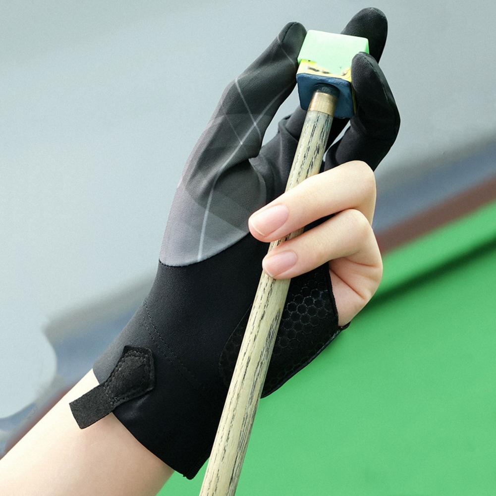 Billiards Gloves Enhanced Grip Left Right Hand Open Three Finger Professional Billiards Gloves Snooker Table Tennis Gloves