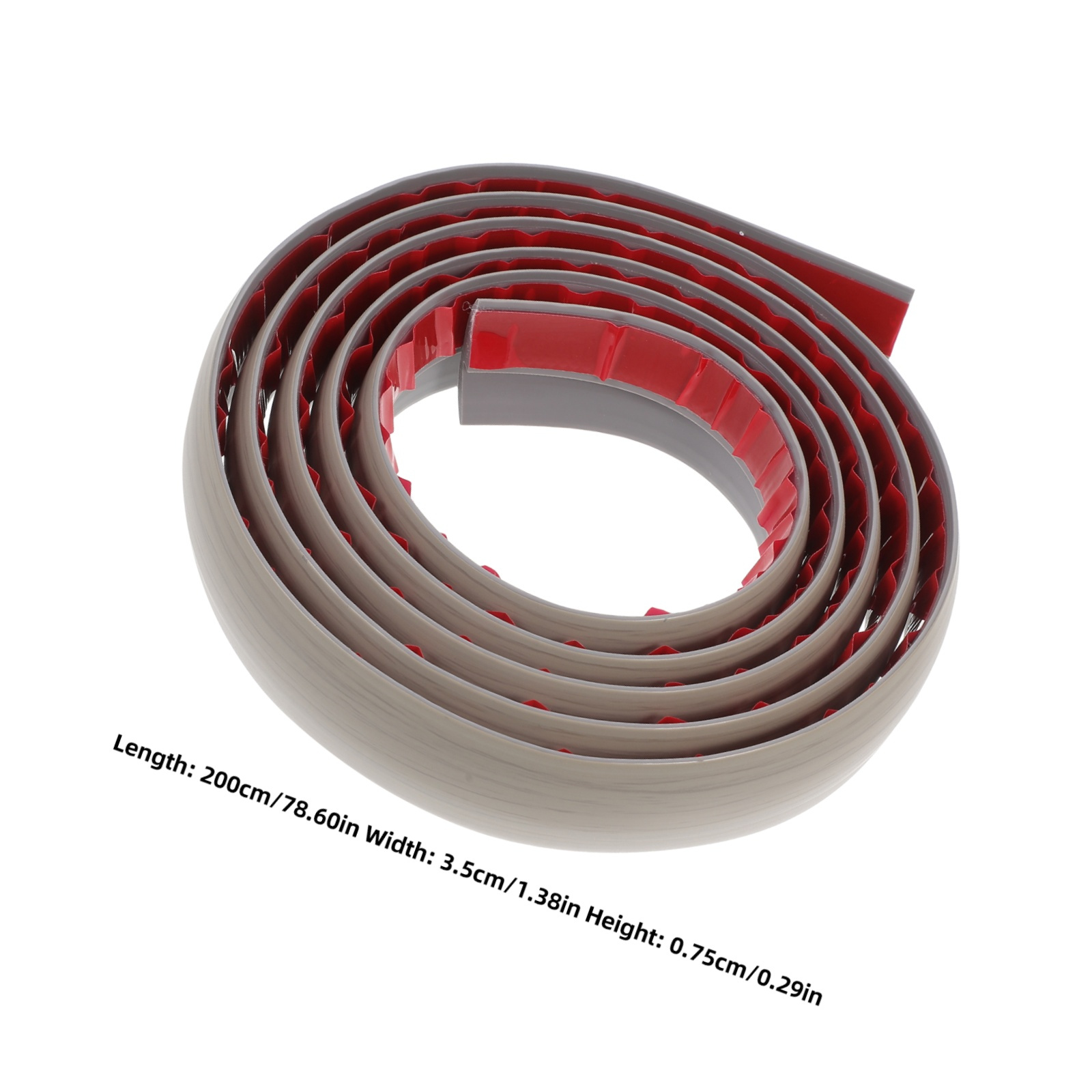 Tira de transición de suelo autoadhesiva de grano de madera roja de 2M tira reductora de umbral de puerta para embellecedor de borde de suelo de espacio de 4-6Mm de altura