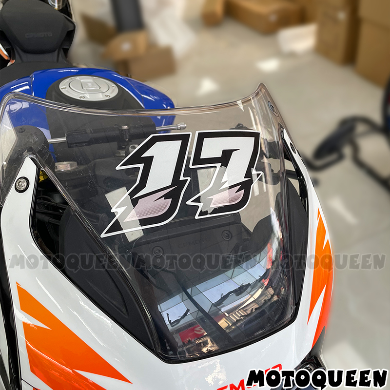 Гоночный мотоцикл, арабский DIY 123456789, наклейки с номером, боковая крышка топливного бака, обтекатель, наклейка на шлем для мотокросса, мотоцикла, автомобиля