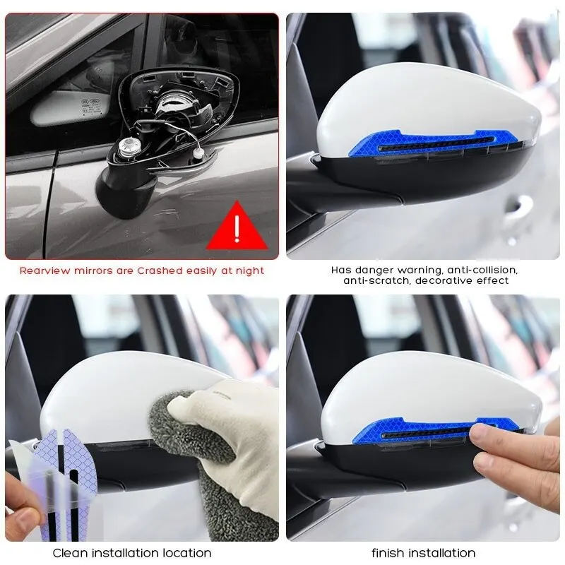 Clearance_Reflektierende Aufkleber, Warnstreifen, Klebeband, spurlos, schützender Autoaufkleber, Warnung auf dem Auto, Rückspiegel, Außenseite, Auto-Zubehör
